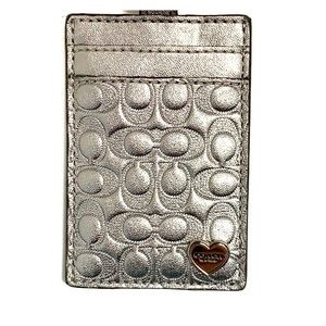 Coach signature lanyard badge holder card holder